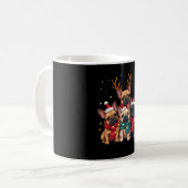 Christmas Lights French Bulldogs Xmas Frenchie Dog コーヒーマグカップ (正面左)