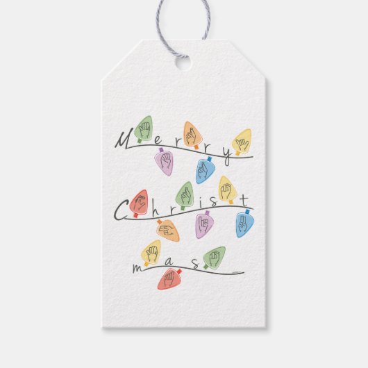 Christmas Lights in Sign Language ギフトタグ (正面)