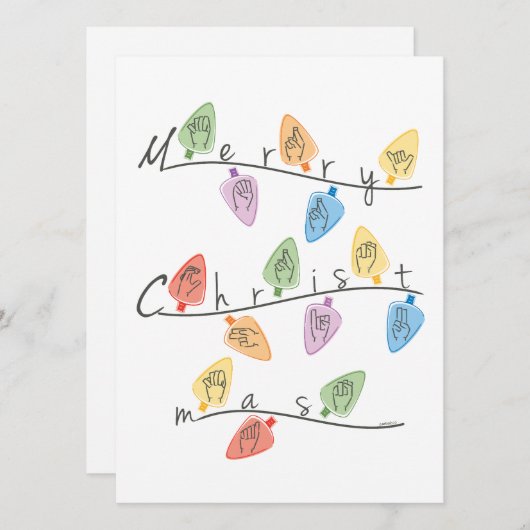 Christmas Lights in Sign Language シーズンカード (正面/裏面)