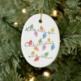 Christmas Lights in Sign Language セラミックオーナメント