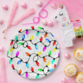 Christmas Lights In The Snow ペーパープレート (パーティー)