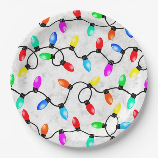 Christmas Lights In The Snow ペーパープレート (正面)