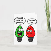 Christmas Lights Joke Light Bulb Working Off On Pu カード (正面)