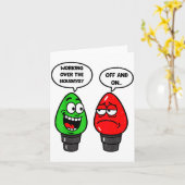 Christmas Lights Joke Light Bulb Working Off On Pu カード (黄色い花)