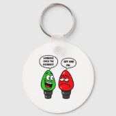 Christmas Lights Joke Light Bulb Working Off On Pu キーホルダー (正面)