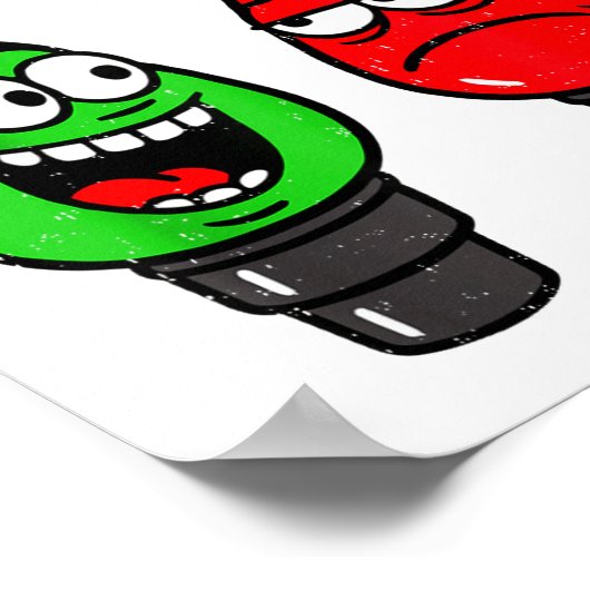 Christmas Lights Joke Light Bulb Working Off On Pu ポスター (角)