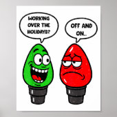 Christmas Lights Joke Light Bulb Working Off On Pu ポスター (正面)