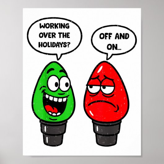 Christmas Lights Joke Light Bulb Working Off On Pu ポスター (正面)