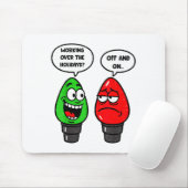 Christmas Lights Joke Light Bulb Working Off On Pu マウスパッド (マウス)
