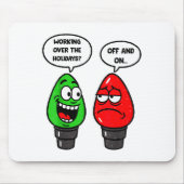 Christmas Lights Joke Light Bulb Working Off On Pu マウスパッド (正面)