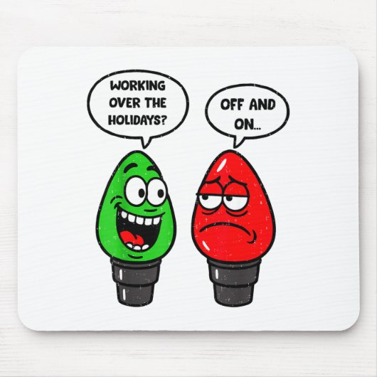Christmas Lights Joke Light Bulb Working Off On Pu マウスパッド (正面)