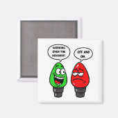 Christmas Lights Joke Light Bulb Working Off On Pu マグネット (正面/裏面)