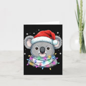 Christmas Lights Koala Santa Hat Cute Xmas Pajamas カード (正面)