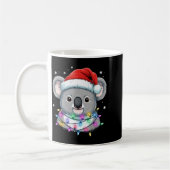 Christmas Lights Koala Santa Hat Cute Xmas Pajamas コーヒーマグカップ (左)