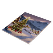 Christmas lights landscape with snow タイル (側面)