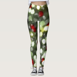 Christmas Lights Leggings with Snow レギンス