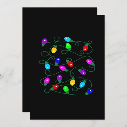 Christmas Lights -Let's Get Lit Lights- Merry & Br シーズンカード (正面/裏面)