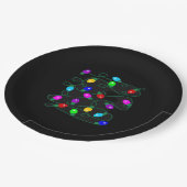 Christmas Lights -Let's Get Lit Lights- Merry & Br ペーパープレート (アングル)