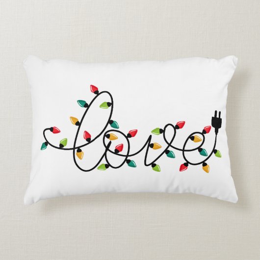 Christmas Lights Love アクセントクッション (正面)