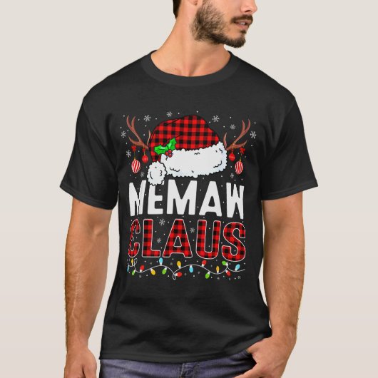 Christmas Lights Memaw Claus Family Matching Xmas Tシャツ (正面)