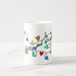 Christmas lights mug ボーンチャイナマグカップ