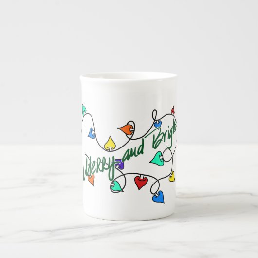 Christmas lights mug ボーンチャイナマグカップ (正面)