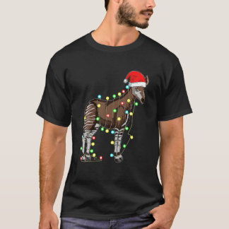 Christmas Lights Okapi Lover Funny Xmas Holiday Tシャツ