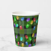 Christmas Lights On Plaid 紙コップ (裏面)