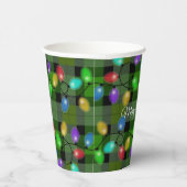 Christmas Lights On Plaid 紙コップ (右)