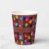 Christmas Lights On Plaid 紙コップ (裏面)