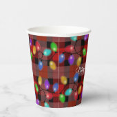 Christmas Lights On Plaid 紙コップ (右)
