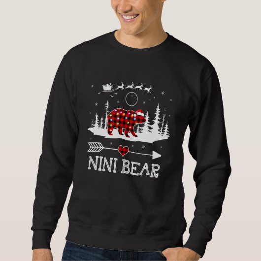 Christmas Lights Pajama Matching Red Plaid Nini Be スウェットシャツ (正面)