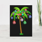Christmas Lights Palm Tree Fun Hawaii Beach Tropic カード (正面)