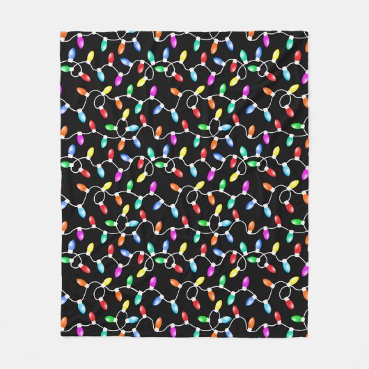 Christmas Lights Pattern フリースブランケット (正面)