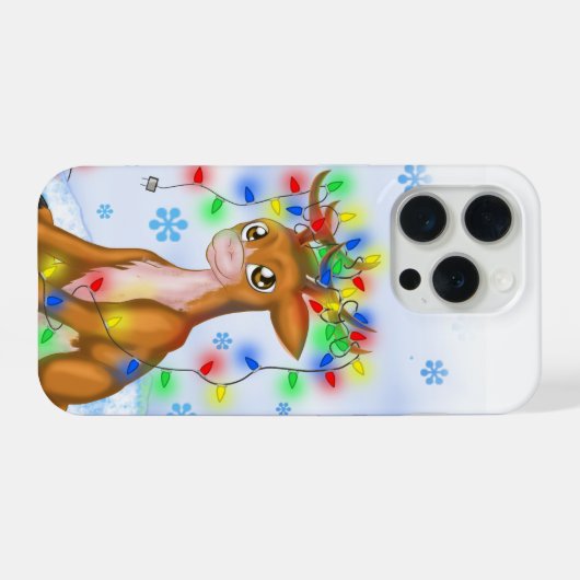 Christmas Lights Reindeer iPhoneケース (裏面横)