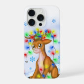 Christmas Lights Reindeer iPhoneケース (裏面)
