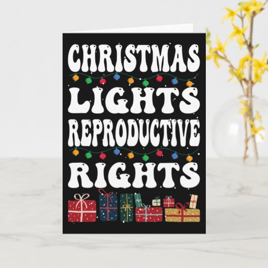 Christmas Lights Reproductive Rights Pro-choice Fe カード (黄色い花)