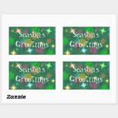 Christmas Lights Season's Greetings rectangle 長方形シール (シート)