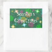 Christmas Lights Season's Greetings rectangle 長方形シール (バッグ)