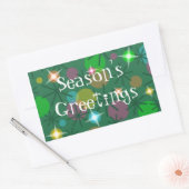 Christmas Lights Season's Greetings rectangle 長方形シール (封筒)