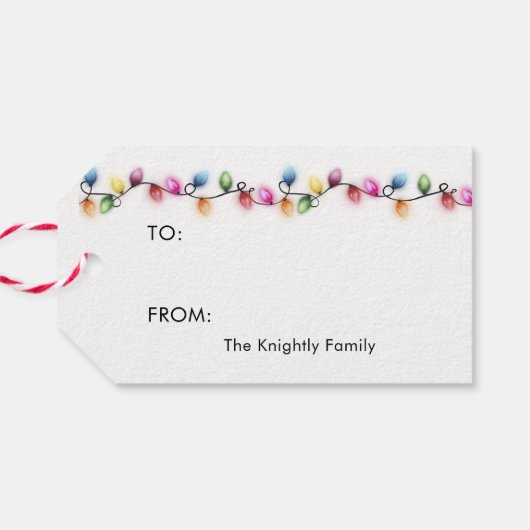 Christmas Lights Seasons Greetings TO FROM ギフトタグ (裏面横)