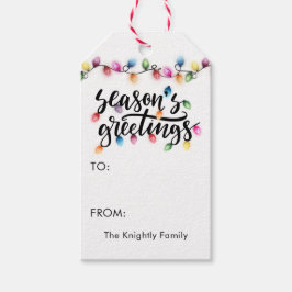 Christmas Lights Seasons Greetings TO FROM ギフトタグ