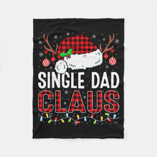 Christmas Lights Single Dad Claus Family Matching  フリースブランケット (正面)