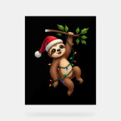 Christmas Lights Sloth Wearing Xmas Hat - Sloth Lo アクリルサイン (正面)