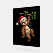 Christmas Lights Sloth Wearing Xmas Hat - Sloth Lo アクリルサイン (傾斜)