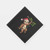 Christmas Lights Sloth Wearing Xmas Hat - Sloth Lo スタンダードランチョンナプキン (角)