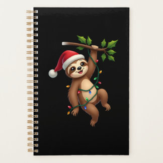 Christmas Lights Sloth Wearing Xmas Hat - Sloth Lo プランナー手帳