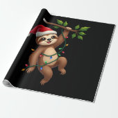 Christmas Lights Sloth Wearing Xmas Hat - Sloth Lo ラッピングペーパー (アンロールド)