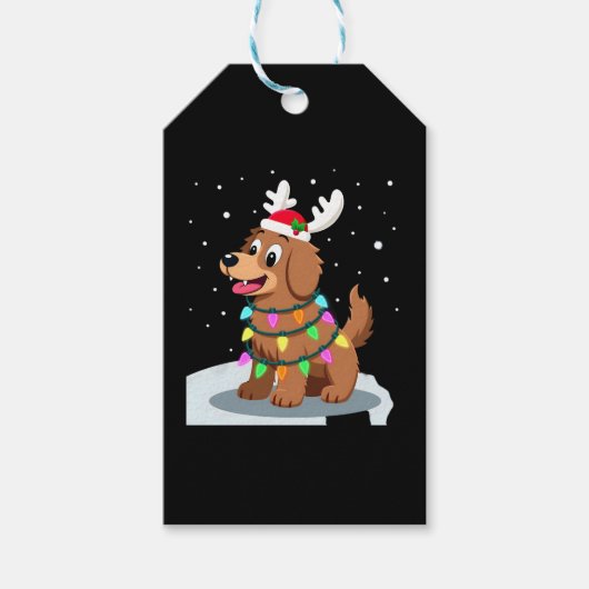Christmas Lights Soft Coated Wheaten Terrier Dog T ギフトタグ (正面)