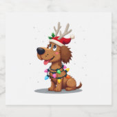 Christmas Lights Soft Coated Wheaten Terrier Dog T スパークリングワインラベル (シングルラベル)